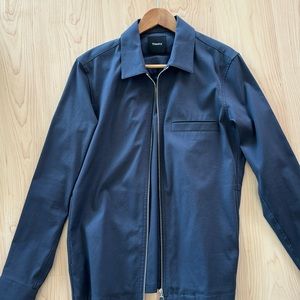 Theory Rye Zip Front Overshirt Jacket (color-Chrome)